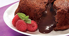 The Real Food Academy Tampa fresh lava cake with raspberries. 